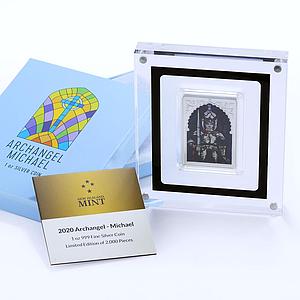 Niue 2 dollars Faith Religion Archangel Michael proof colored silver coin 2020