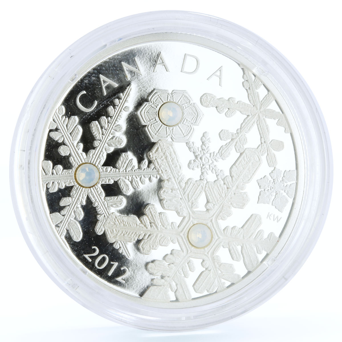 Canada 20 dollars Holidays Snowstorm Crystal Snowflakes proof silver coin 2012