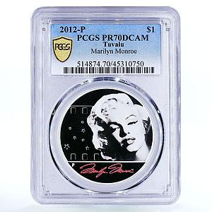 Tuvalu 1 dollar Actress Singer Model Marylin Monroe PR70 PCGS silver coin 2012