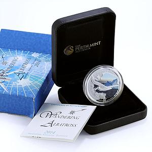 Australia 1 dollar Antarctic Territory Albatross Bird Fauna colored Ag coin 2014