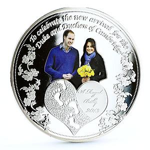 Ghana 1 cedi The Royal Baby proof colored silverplated Cu coin 2013