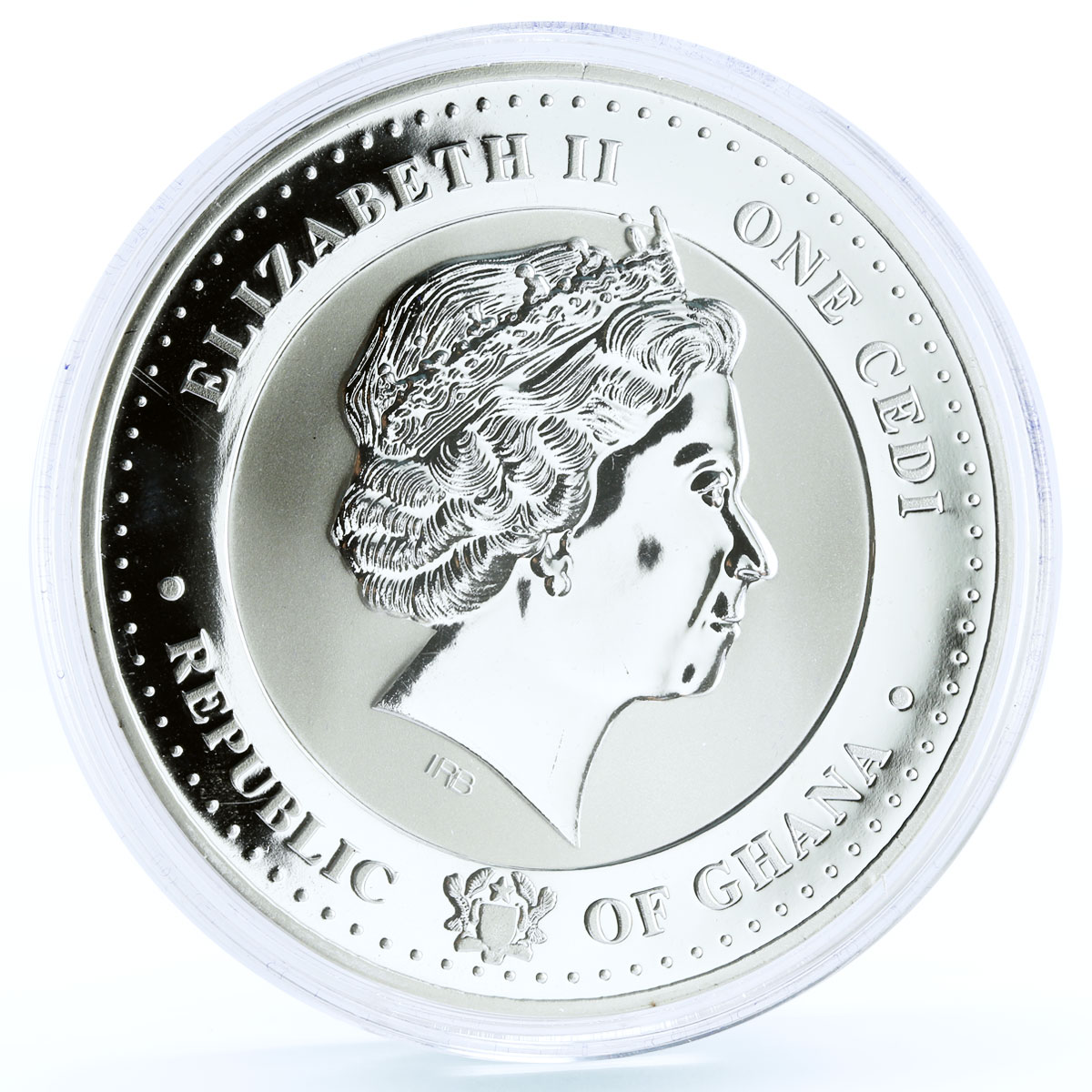 Ghana 1 cedi The Royal Baby proof colored silverplated Cu coin 2013