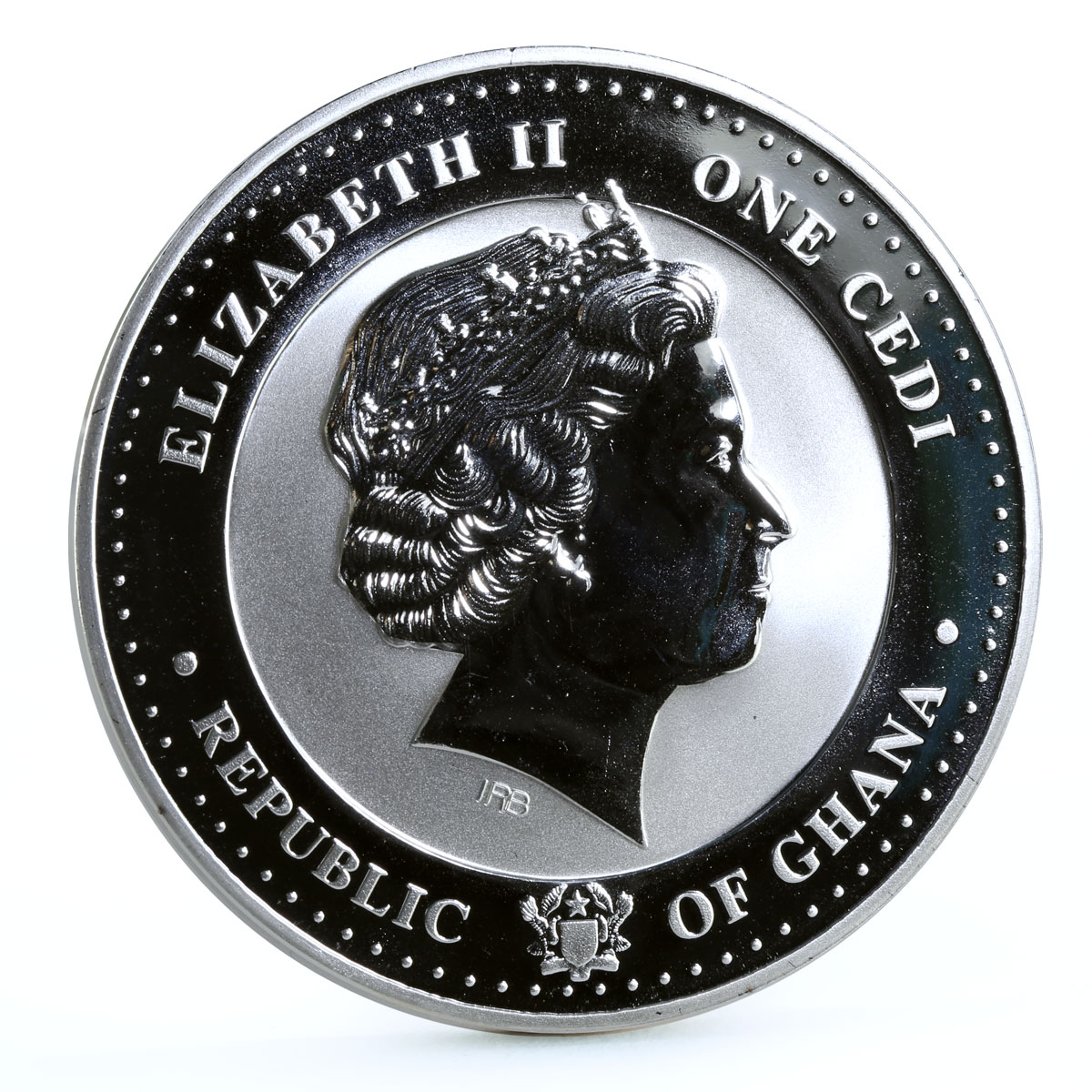 Ghana 1 cedi The Royal Baby proof colored silverplated Cu coin 2013