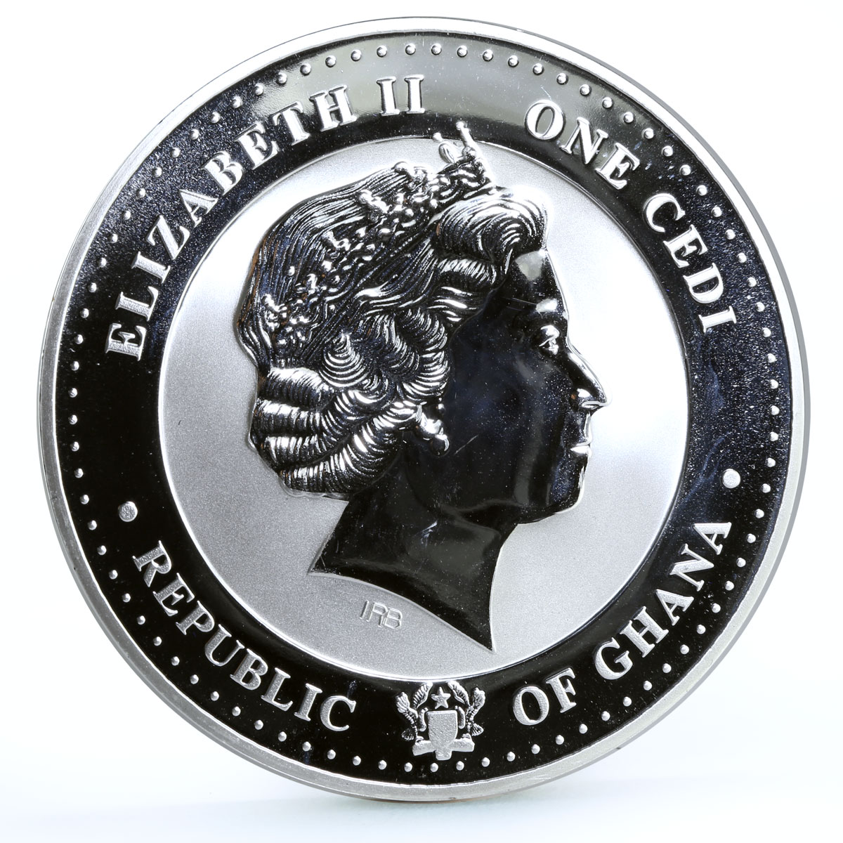 Ghana 1 cedi The Royal Baby proof colored silverplated Cu coin 2013