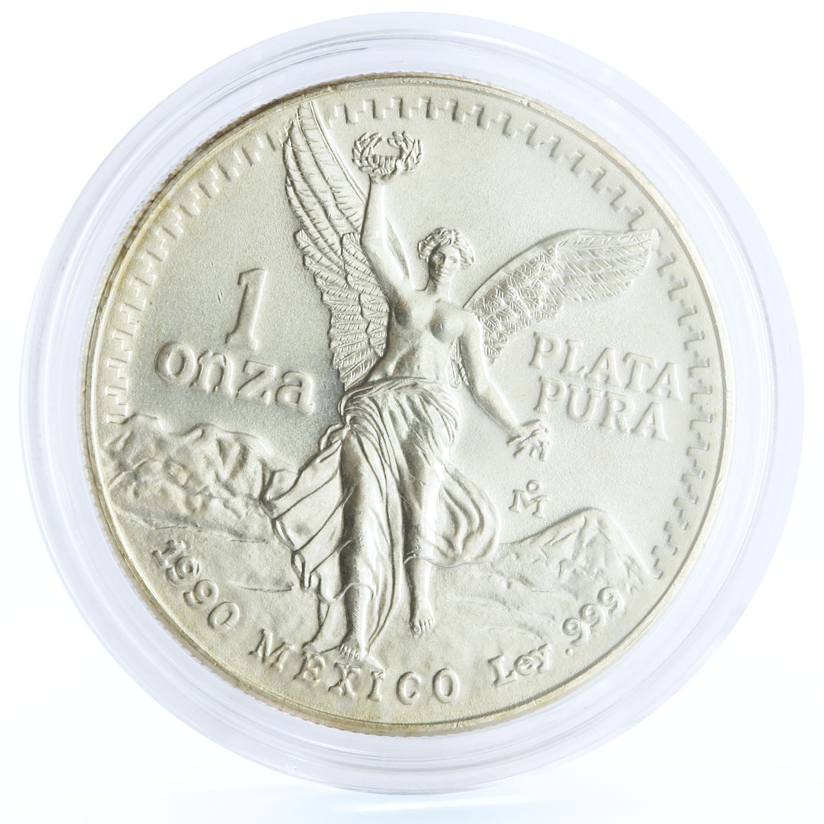 Mexico 1 onza Libertad Angel of Independence silver coin 1990