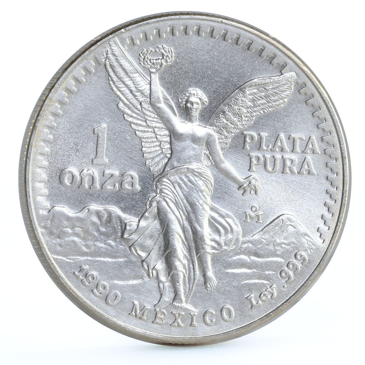 Mexico 1 onza Libertad Angel of Independence silver coin 1990