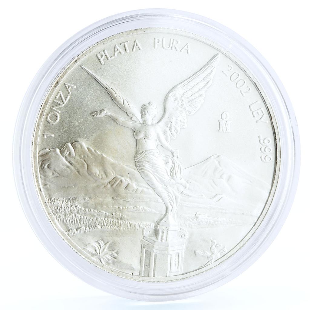 Mexico 1 onza Libertad Angel of Independence silver coin 2002