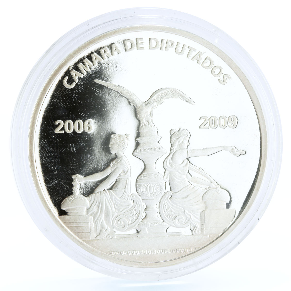 Mexico Camara de Diputados Statues Eagle Bird proof silver medal token coin 2009