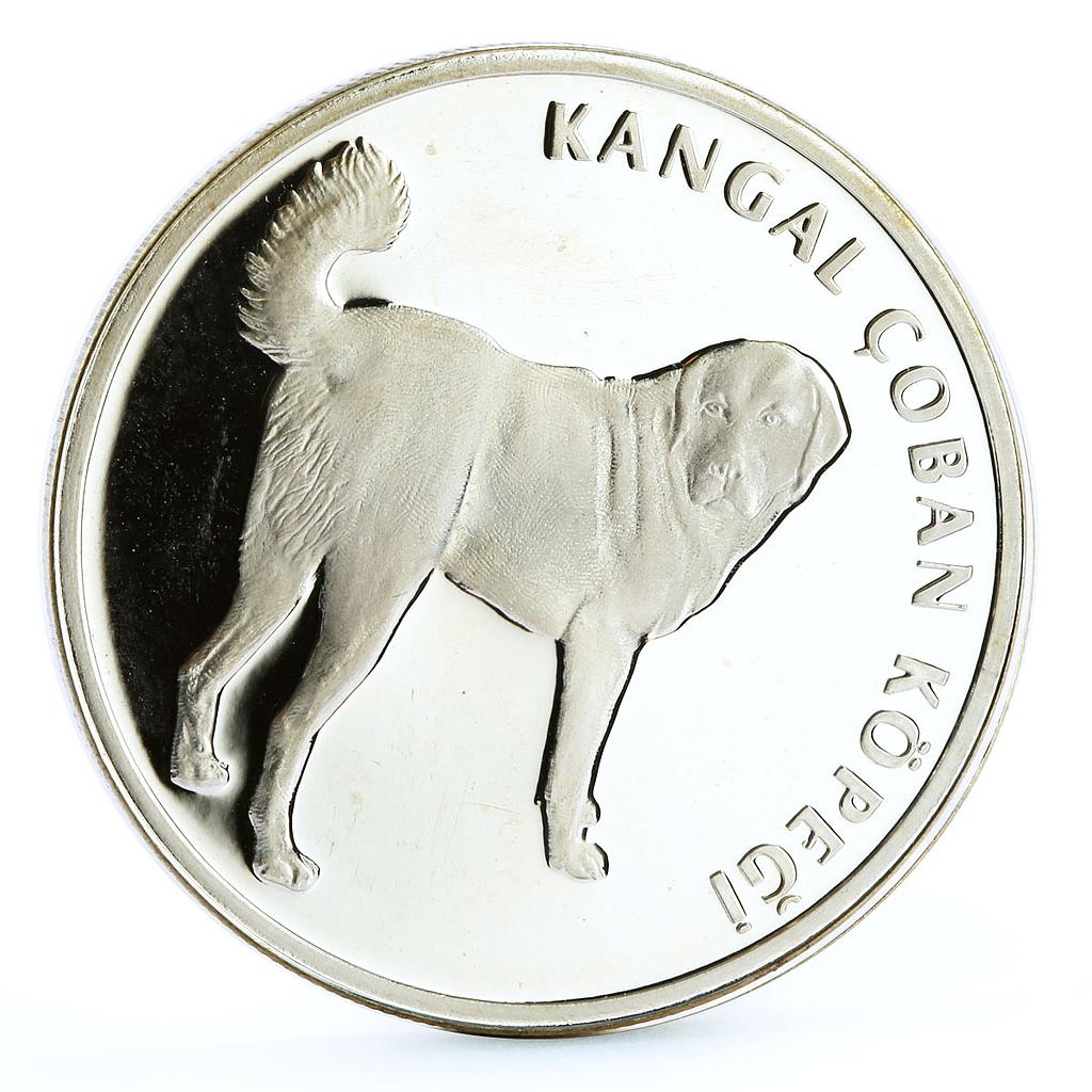 Turkey 20 lira Animal series Kangal Dog proof silver coin 2005