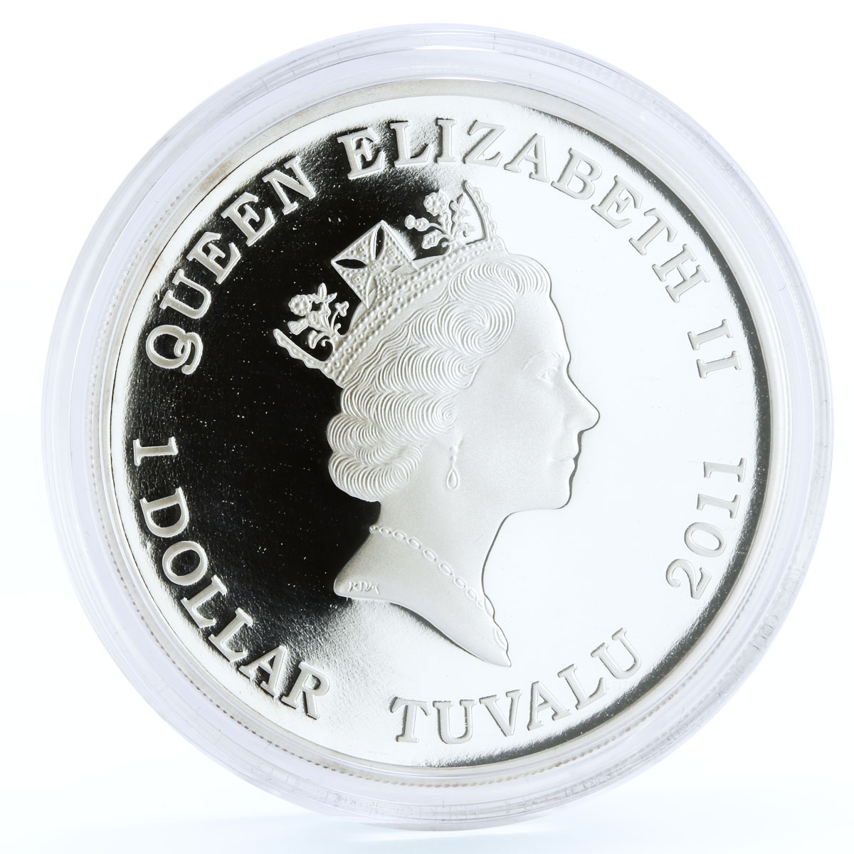 Tuvalu 1 dollar Endangered Wildlife Giant Panda Fauna colored silver coin 2011
