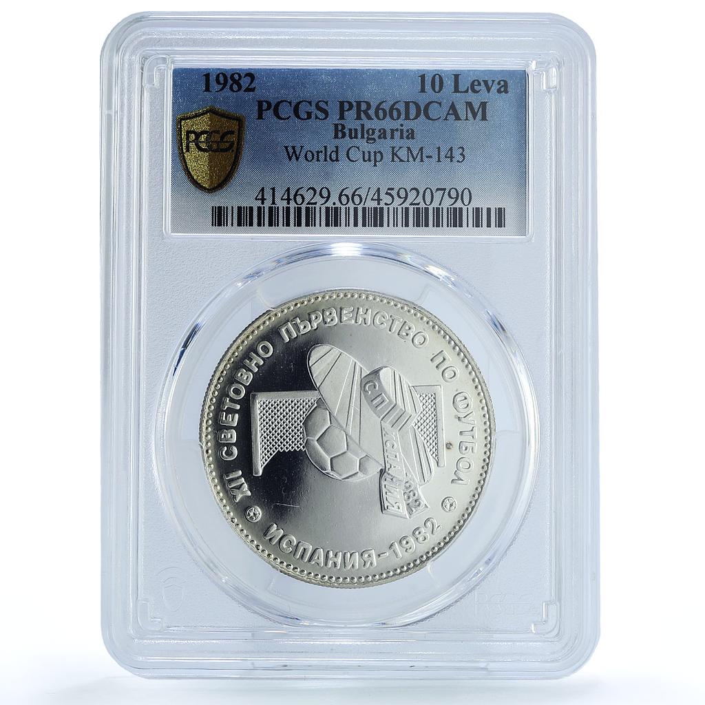 Bulgaria 10 leva Football World Cup in Spain Sombrero PR66 PCGS Ag coin 1982 Bulgaria 10 leva Football World Cup in Spain Sombrero PR66 PCGS Ag coin 1982