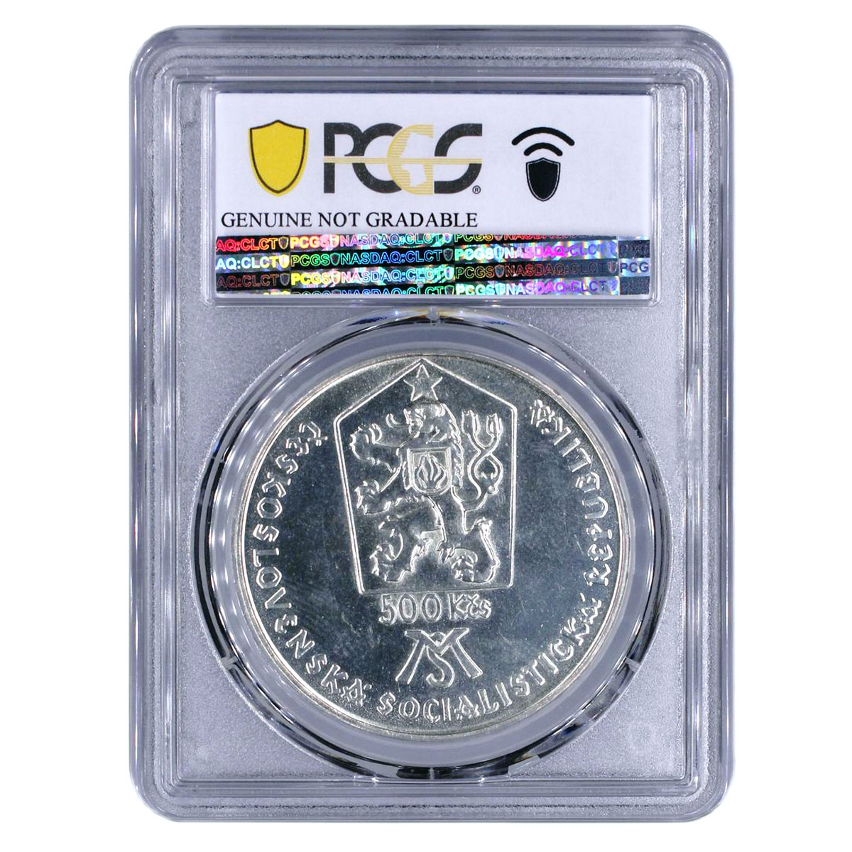 Czechoslovakia 500 korun Birthday of Matica Slovenska Genuine PCGS Ag coin 1988