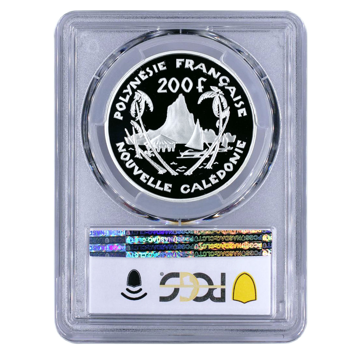 Caledonia 200 francs Euro Introduction Ship Woman PR70 PCGS silver coin 2002