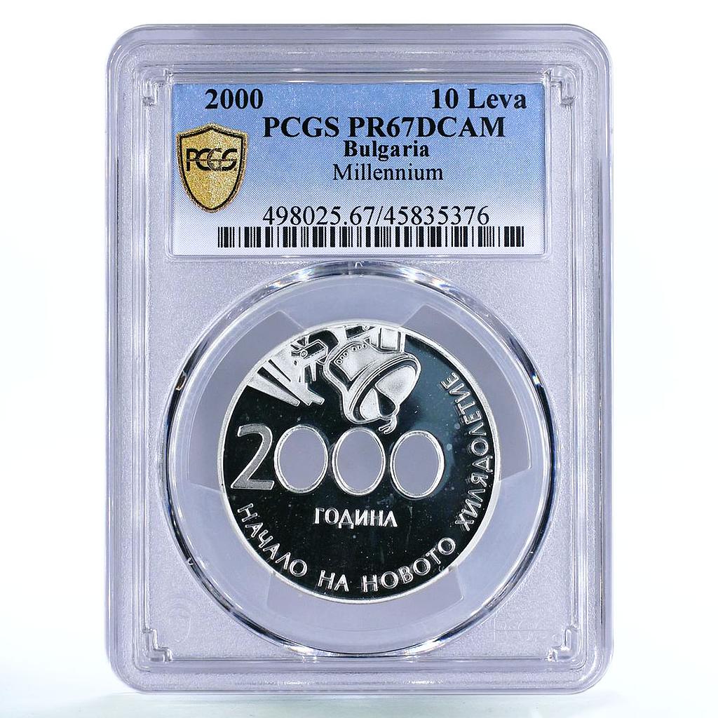 Bulgaria 10 leva The Beginning of the New Millennium PR67 PCGS silver coin 2000