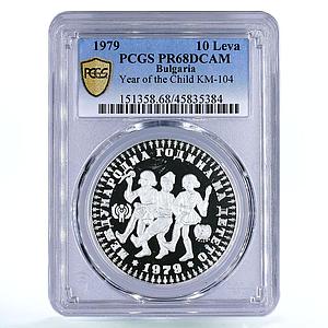 Bulgaria 10 leva International Year of the Child PR68 PCGS silver coin 1979