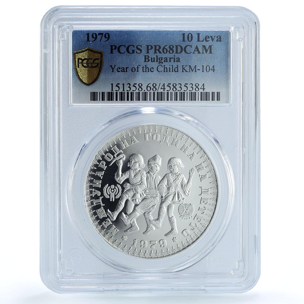 Bulgaria 10 leva International Year of the Child PR68 PCGS silver coin 1979 Bulgaria 10 leva International Year of the Child PR68 PCGS silver coin 1979