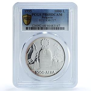 Bulgaria 1000 leva Rozhen Astronomical Observatory PR68 PCGS silver coin 1995
