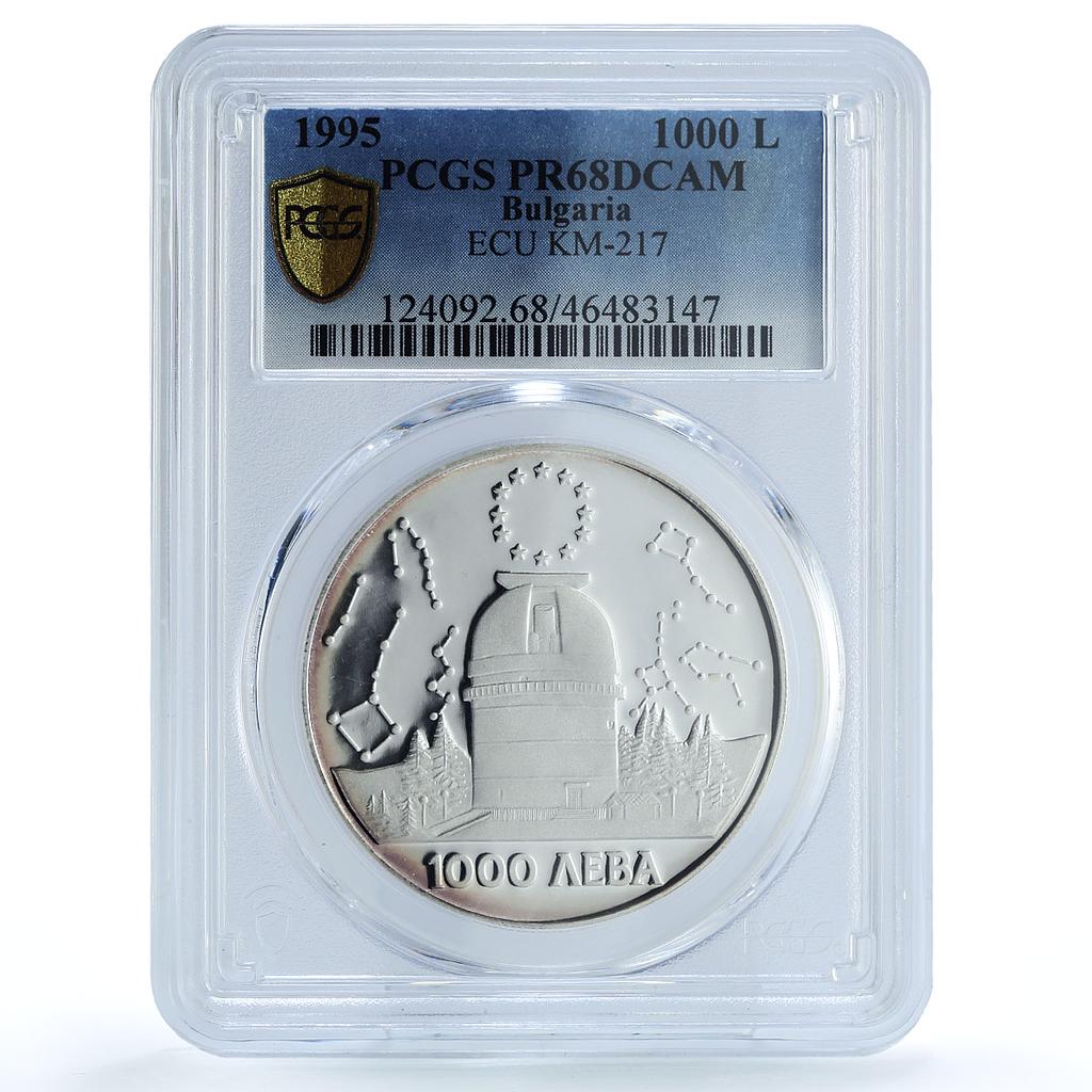 Bulgaria 1000 leva Rozhen Astronomical Observatory PR68 PCGS silver coin 1995 Bulgaria 1000 leva Rozhen Astronomical Observatory PR68 PCGS silver coin 1995