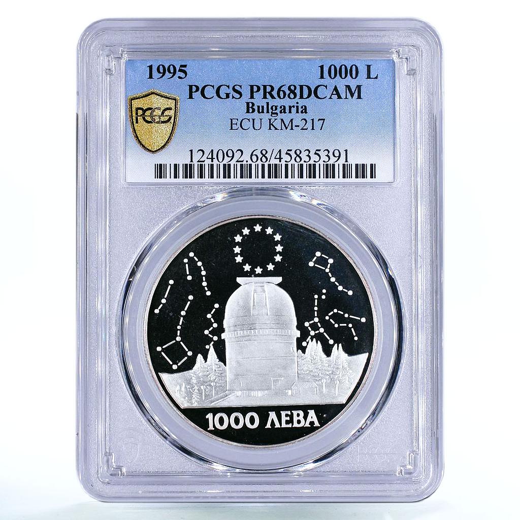 Bulgaria 1000 leva Rozhen Astronomical Observatory PR68 PCGS silver coin 1995