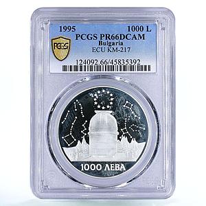 Bulgaria 1000 leva Rozhen Astronomical Observatory PR66 PCGS silver coin 1995