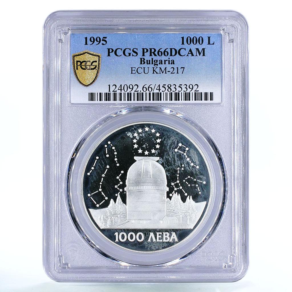 Bulgaria 1000 leva Rozhen Astronomical Observatory PR66 PCGS silver coin 1995