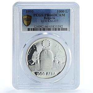 Bulgaria 1000 leva Rozhen Astronomical Observatory PR66 PCGS silver coin 1995