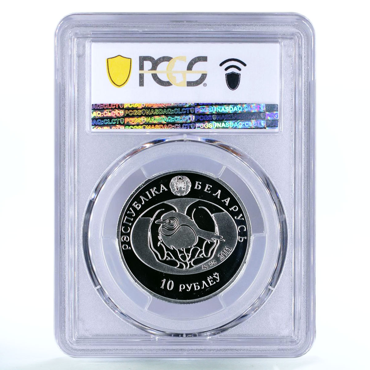 Belarus 10 rubles Endangered Wildlife Curlew Bird Fauna PR68 PCGS Ag coin 2011