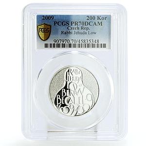 Czech Republic 200 korun Rabbi Jehuda Low Golem PR70 PCGS silver coin 2009
