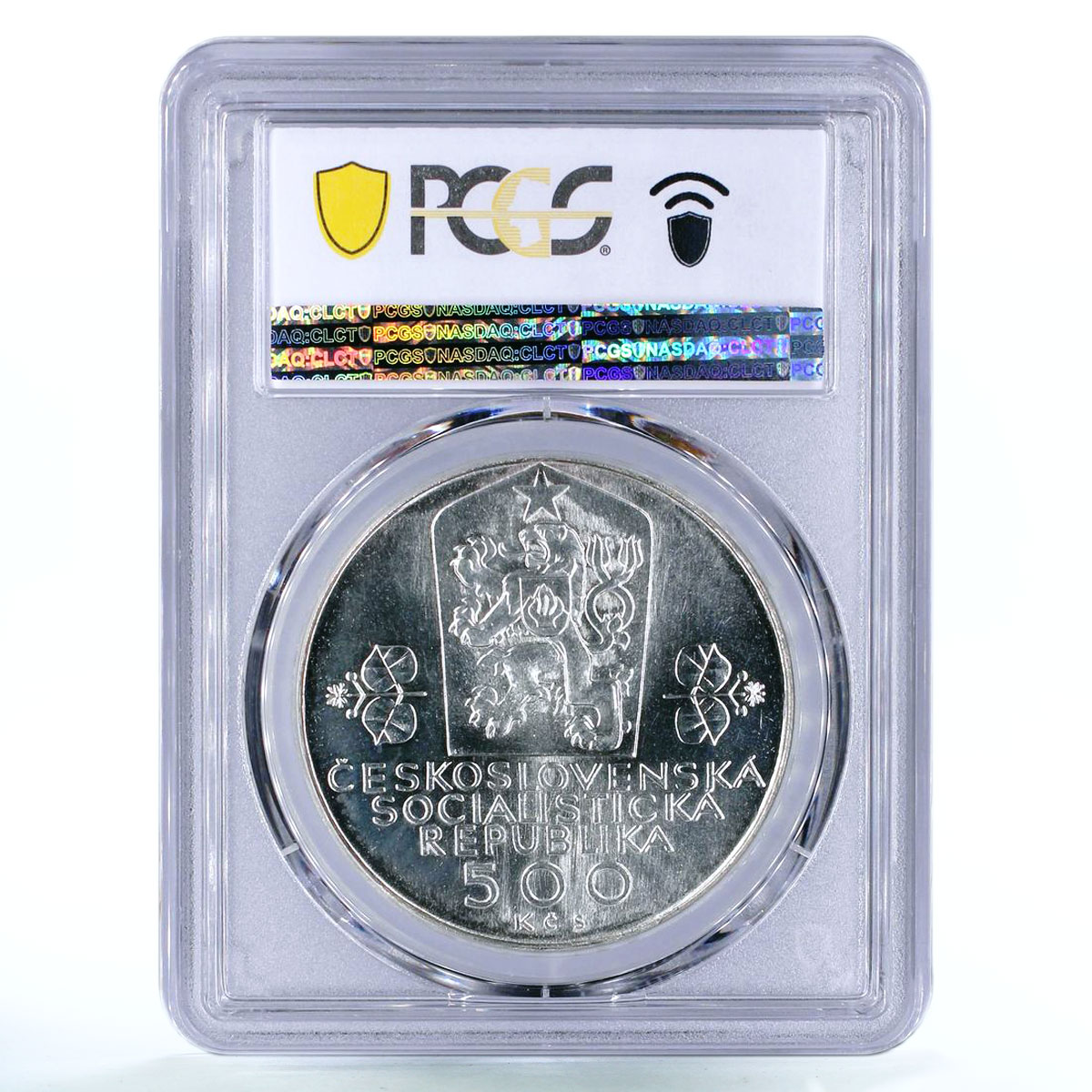 Czechoslovakia 500 korun National Federation Oak Tree MS67 PCGS silver coin 1988