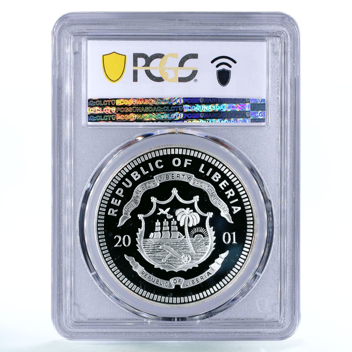 Liberia 20 dollars Railway Trains Locomotive 1C PR69 PCGS silver coin 2001