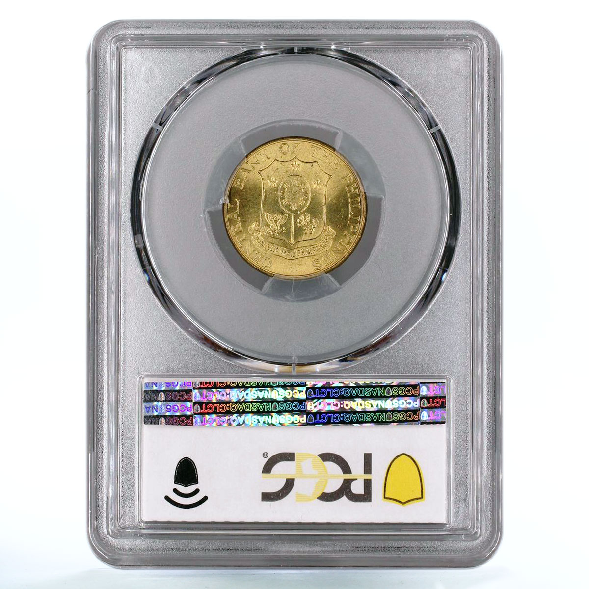 Philippines 5 centavos State Coinage Seated Man Volcano MS65 PCGS CuZn coin 1964