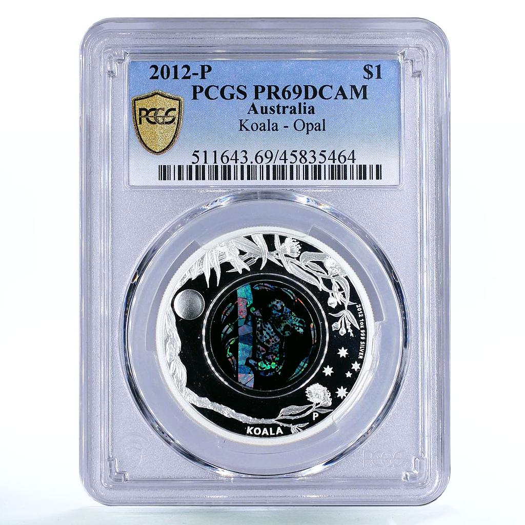 Australia 1 dollar Australian Opal series Koala PR69 PCGS silver coin 2012