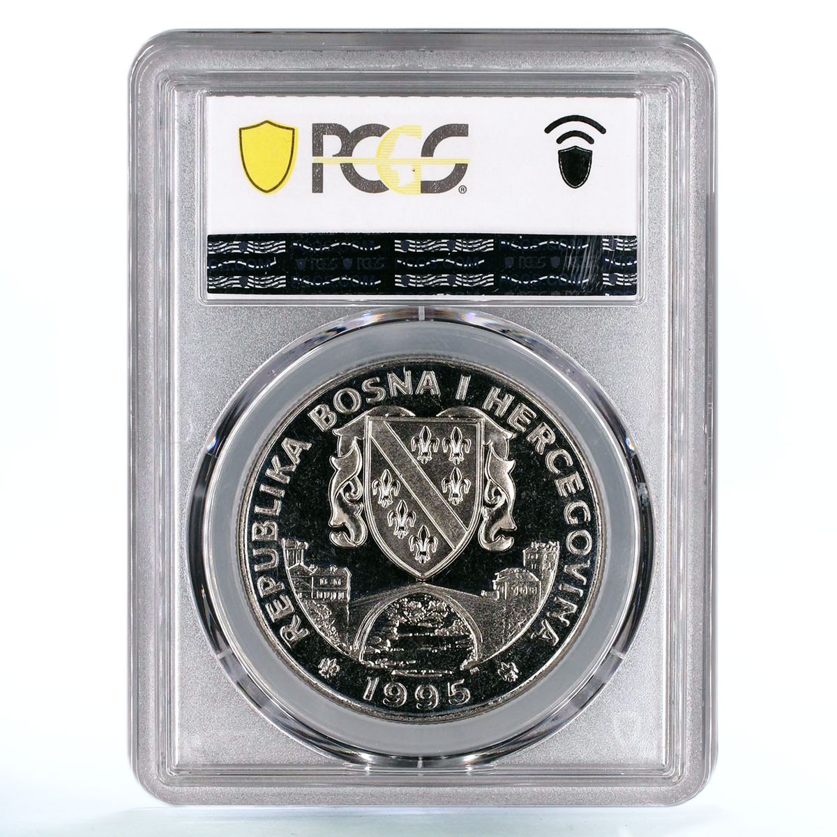 Bosnia and Herzegovina 500 dinara Youth Olympics Flame MS65 PCGS CuNi coin 1995