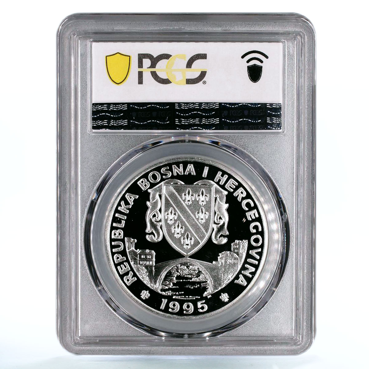 Bosnia and Herzegovina 750 dinara Youth Olympics Rings PR69 PCGS Ag coin 1995