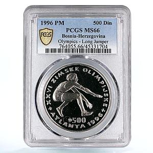 Bosnia and Herzegovina 500 dinara Olympic Games Jumper MS66 PCGS Ni coin 1996