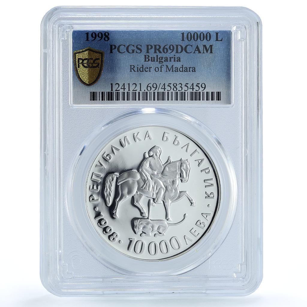 Bulgaria 10000 leva Euro Rhyton Rider of Madara PR69 PCGS silver coin 1998 Bulgaria 10000 leva Euro Rhyton Rider of Madara PR69 PCGS silver coin 1998