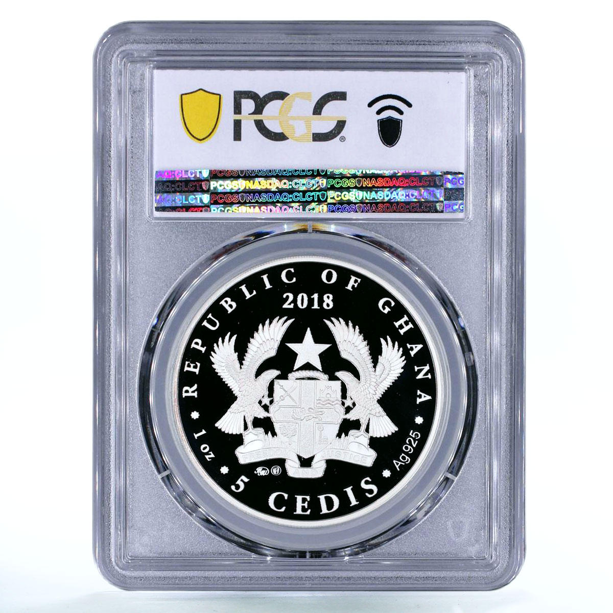 Ghana 5 cedis Vladimir Vysotsky Meeting Place Zheglov PR70 PCGS silver coin 2018