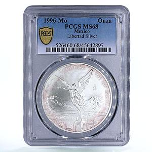 Mexico 1 onza Libertad Angel of Independence MS68 PCGS silver coin 1996