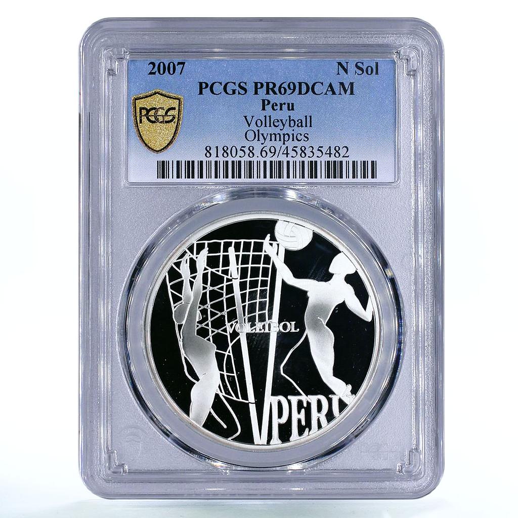 Peru 1 sol Olympic Sports Games Volleyball PR69 PCGS proof silver coin 2007