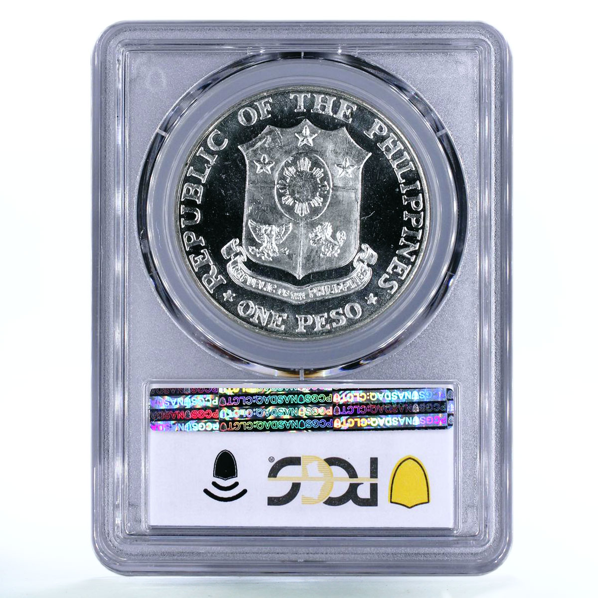 Philippines 1 peso 25th Anniversary of Bataan Day MS66 PCGS silver coin 1967