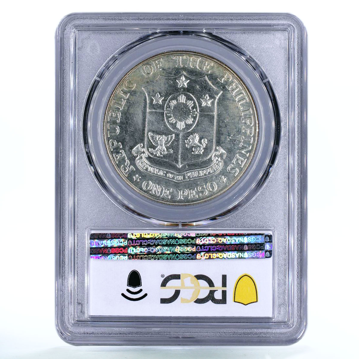 Philippines 1 peso 25th Anniversary of Bataan Day MS66 PCGS silver coin 1967