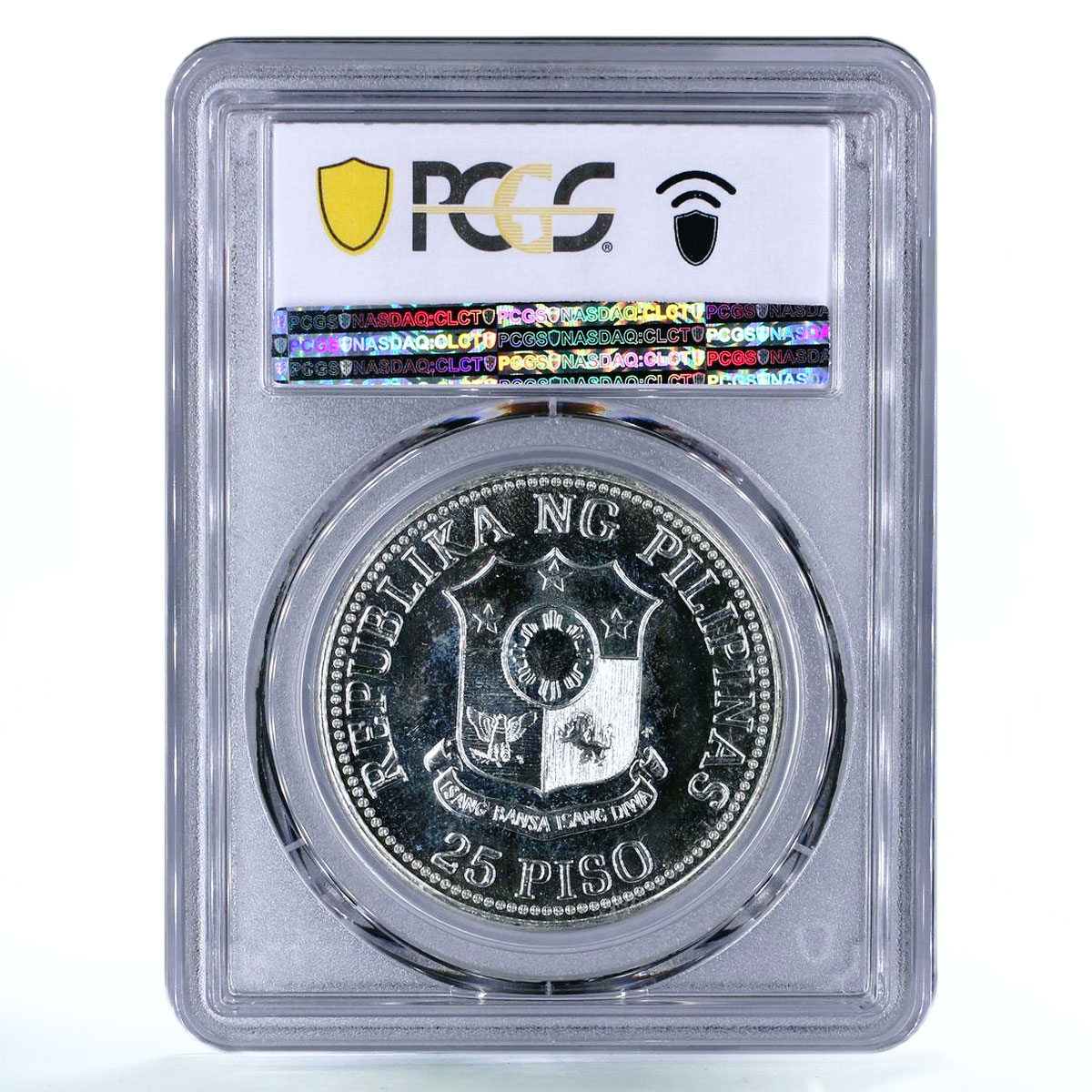 Philippines 25 piso FAO World Food Day Fish Fruits MS66 PCGS silver coin 1981