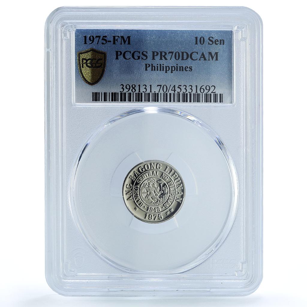Philippines 10 sentimos Poet Francisco Baltasar PR70 PCGS CuNi coin 1975 Philippines 10 sentimos Poet Francisco Baltasar PR70 PCGS CuNi coin 1975