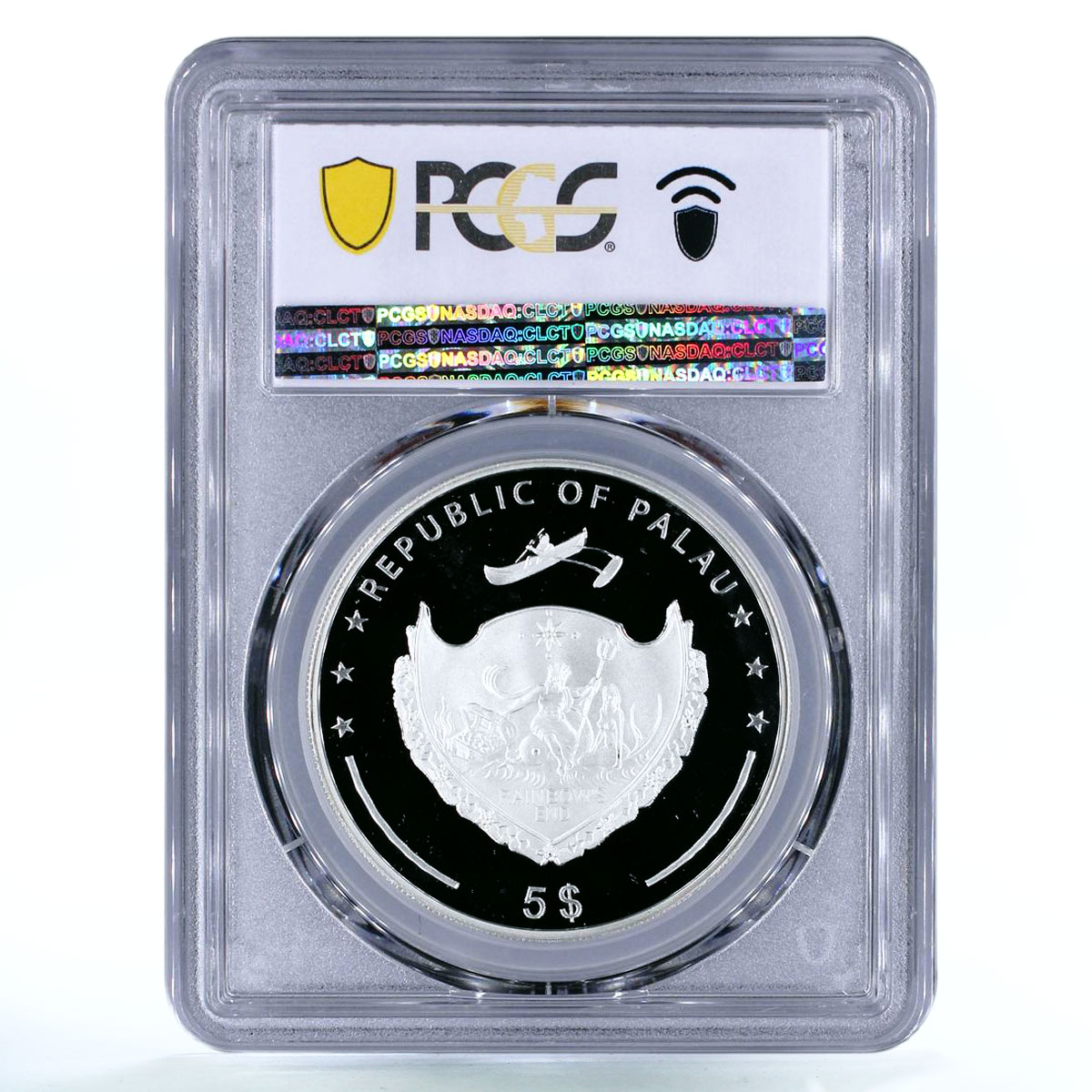 Palau 5 dollars Sea Treasures Green Freshwater Pearl PR68 PCGS silver coin 2012