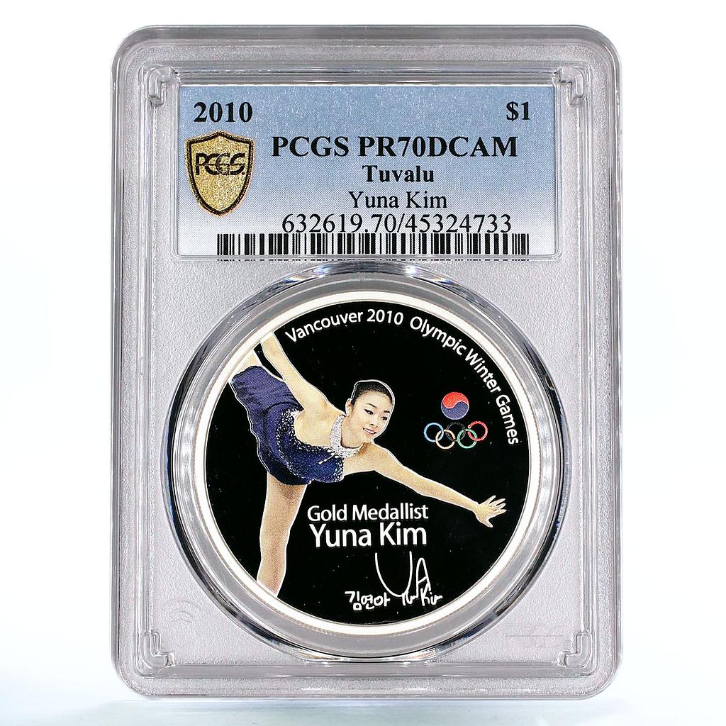 Tuvalu 1 dollar Yuna Kim Olympic Figure Skating PR70 PCGS silver coin 2010