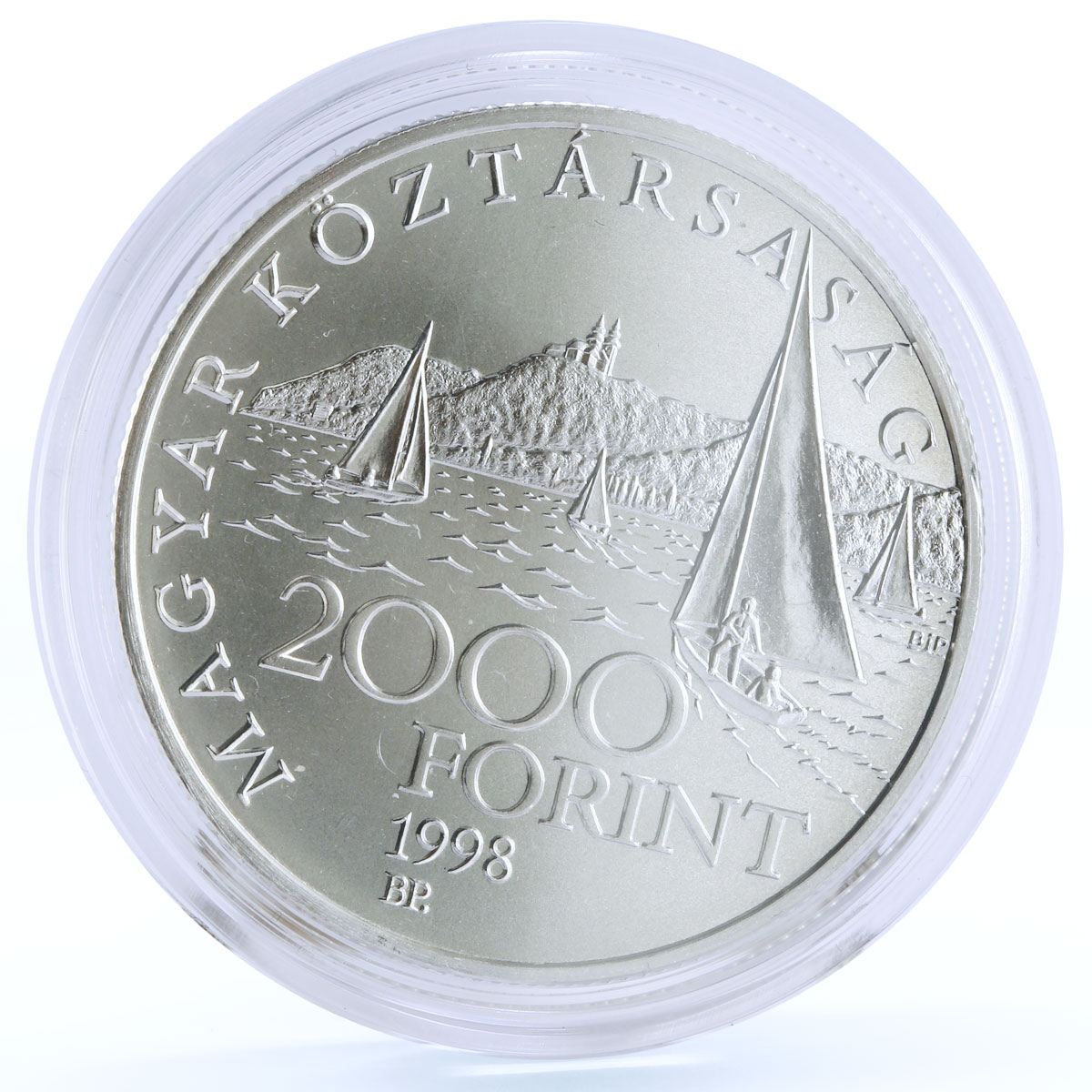 Hungary 2000 forint Old Ship Phoenix Clipper Boat Seafaring silver coin 1998