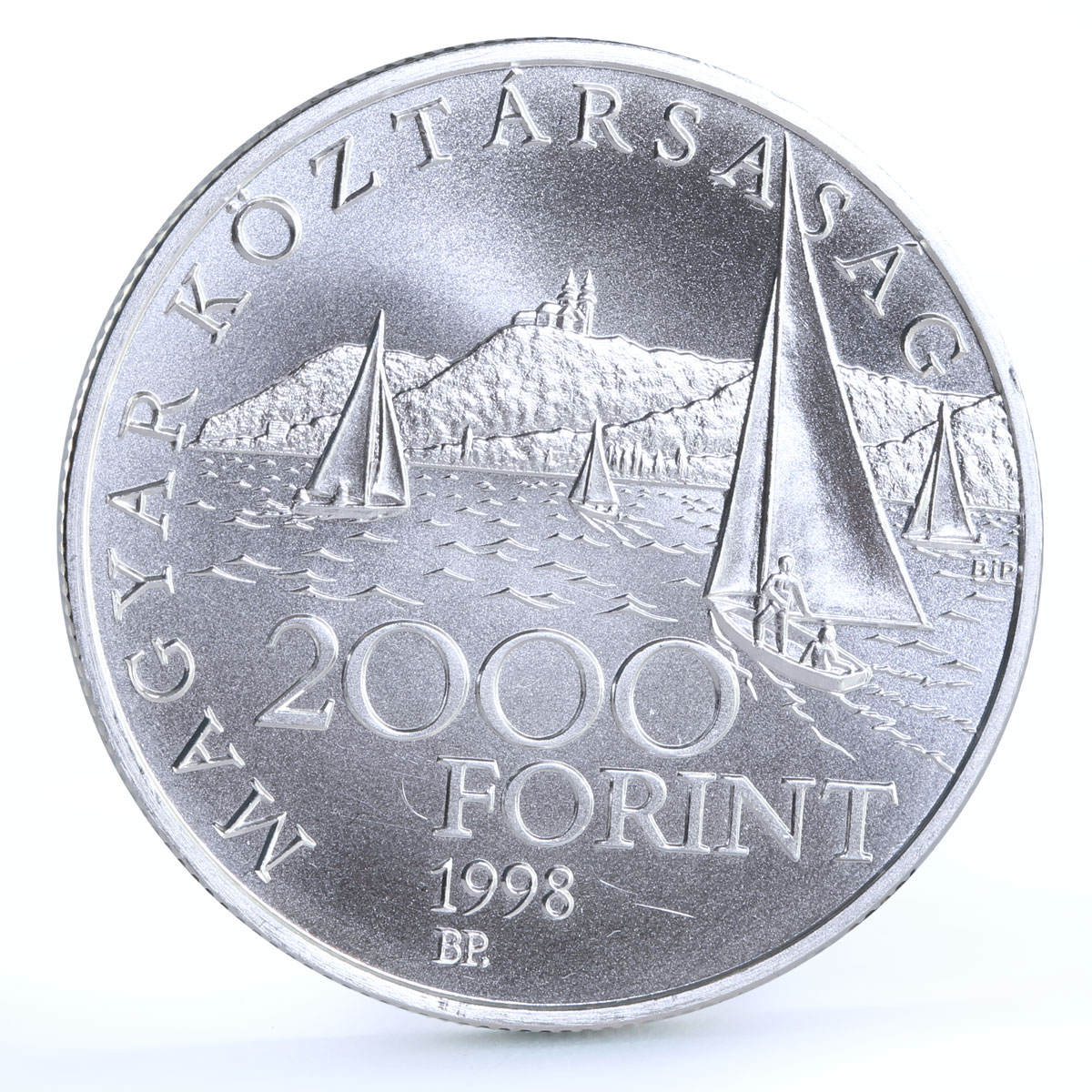 Hungary 2000 forint Old Ship Phoenix Clipper Boat Seafaring silver coin 1998