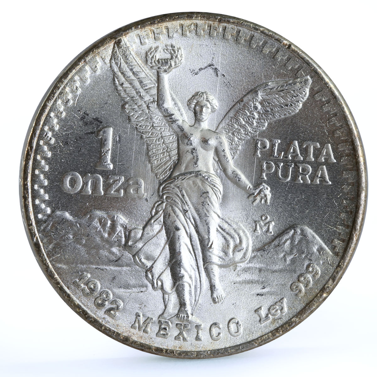 Mexico 1 onza Libertad Angel of Independence silver coin 1982