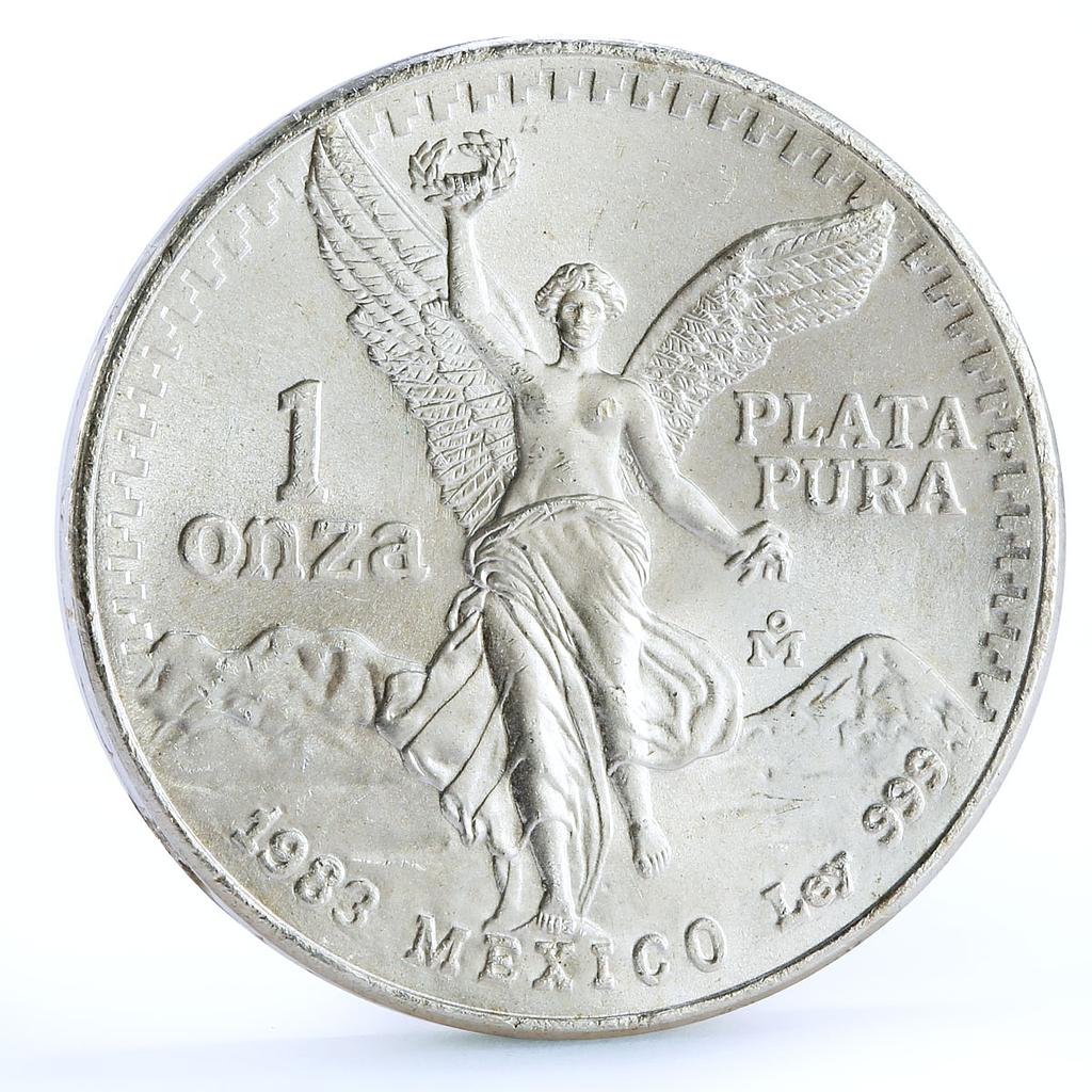 Mexico 1 onza Libertad Angel of Independence silver coin 1983