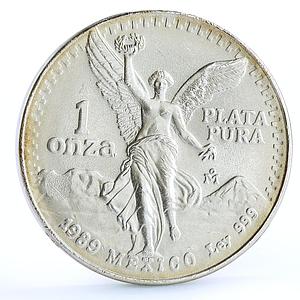 Mexico 1 onza Libertad Angel of Independence silver coin 1989
